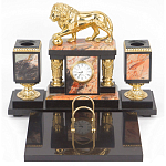 Настольный письменный набор из яшмы и долерита с декором виде льва Manager Organizer варинант исполнения - 1 | Loft Concept в Санкт-петербурге