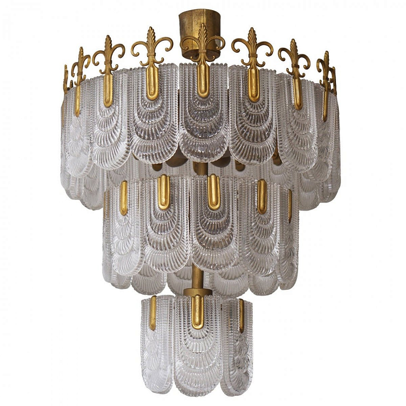 Люстра Large Art Deco Murano Kaiser Leuchten Chandelier Латунь в Санкт-петербурге | Loft Concept 