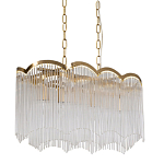 Люстра прямоугольная на цепях с прозрачными трубками и волнистым краем Nembus варинант исполнения - 1 | Loft Concept в Санкт-петербурге