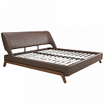 Кровать двуспальная с изголовьем из экокожи шоколадно-коричневого цвета Modern Look варинант исполнения - 2 | Loft Concept в Санкт-петербурге