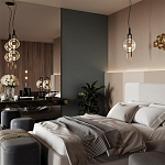 Подвесной светильник с черным основанием и золотистым декором Bruno варинант исполнения - 5 | Loft Concept в Санкт-петербурге