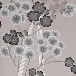 Обои ручная роспись Anemones in Light Dusk colourway on Lilac Hint slub silk варинант исполнения - 1 | Loft Concept в Санкт-петербурге