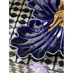 Менажница темно-синяя фарфоровая с бронзовой фигуркой ангела Eden Garden варинант исполнения - 4 | Loft Concept в Санкт-петербурге