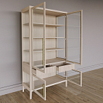 Витрина Primo со стеклянными фасадами и буфетом шпон Светлый дуб варинант исполнения - 4 | Loft Concept в Санкт-петербурге