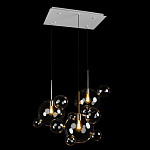 Люстра подвесная 3 лампы с прозрачными стеклянными шарами и золотыми деталями Giopato & Coombes варинант исполнения - 4 | Loft Concept в Санкт-петербурге