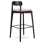 Барный стул из массива ясеня с обивкой из рогожки Elegant Ash Shape варинант исполнения - 3 | Loft Concept в Санкт-петербурге