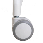 Стул с мягкой синей обивкой из велюра и подъемно-поворотным механизмом на белых колесиках Harper Blue and White варинант исполнения - 7 | Loft Concept в Санкт-петербурге