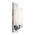 Бра для ванных комнат с белым цилиндрическим плафоном на прямоугольном основании цвета хром Feiss варинант исполнения - 1 | Loft Concept в Санкт-петербурге