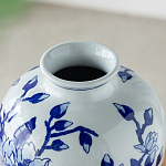 Ваза с бело-синей росписью и изображением цветов Blue & White Ornament варинант исполнения - 3 | Loft Concept в Санкт-петербурге