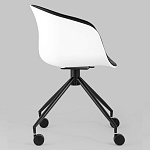 Офисное кресло из пластика с мягким сиденьем Eggshell Black варинант исполнения - 3 | Loft Concept в Санкт-петербурге