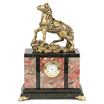 Часы настольные из натурального камня с декором в виде коня Horse Stone Clock варинант исполнения - 3 | Loft Concept в Санкт-петербурге