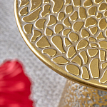 Журнальный столик с конусообразной основой и текстурной поверхностью золотого цвет Ethnic Metal варинант исполнения - 2 | Loft Concept в Санкт-петербурге