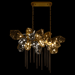 Люстра подвесная с 22-мя гранёными стеклянными плафонами с вертикальными подвесками Gilded Mirage  варинант исполнения - 3 | Loft Concept в Санкт-петербурге