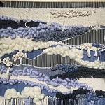 Современное ткачество гобелен в синих оттенках Blue Undine II варинант исполнения - 1 | Loft Concept в Санкт-петербурге