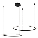 Люстра подвесная светодиодая с двумя черными кольцами Ring Horizontal варинант исполнения - 2 | Loft Concept в Санкт-петербурге
