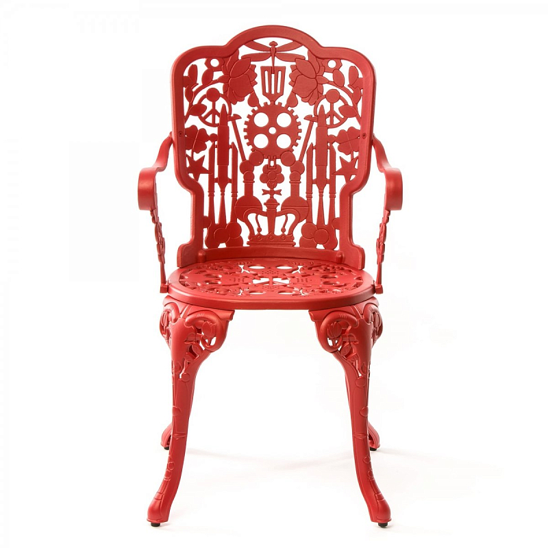 Стул Seletti Industry Collection ALUMINIUM ARMCHAIR – RED Красный в Санкт-петербурге | Loft Concept 