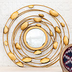 Зеркало в круглой раме украшенной раковинами с жемчугом Pearl in the Gleam варинант исполнения - 2 | Loft Concept в Санкт-петербурге