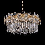 Люстра круглая с декоративными элементами в виде крупных хрустальных цветов Palace Gardens варинант исполнения - 2 | Loft Concept в Санкт-петербурге