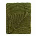 Плед из хлопка жемчужной вязки оливкового цвета Waffle Comfort варинант исполнения - 1 | Loft Concept в Санкт-петербурге