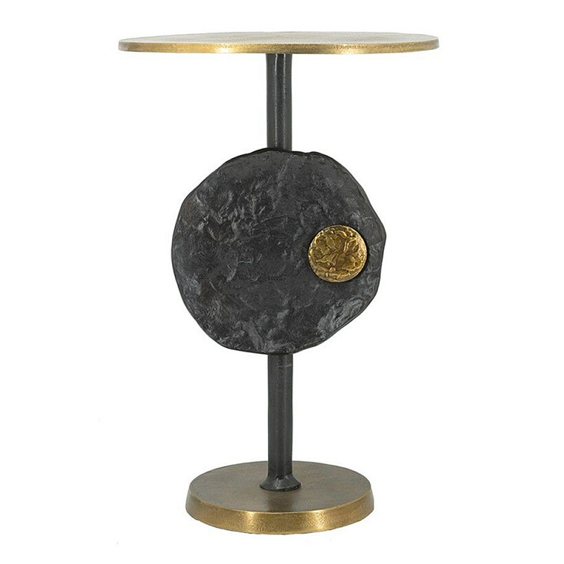 Столик приставной с абстрактным основанием и акцентом в виде золотистого диска Heavenly Space  в Санкт-петербурге | Loft Concept 