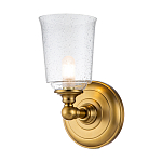 Бра для ванных комнат с прозрачным плафоном из стекла с пузырьками на основании цвета латунь Feiss варинант исполнения - 1 | Loft Concept в Санкт-петербурге