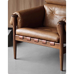 Кресло с деревянным каркасом и обивкой из натуральной кожи Medieval Furniture варинант исполнения - 4 | Loft Concept в Санкт-петербурге