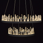 Люстра с двумя кольцами черного цвета с хрустальными элементами QUARTZ CRYSTAL варинант исполнения - 5 | Loft Concept в Санкт-петербурге