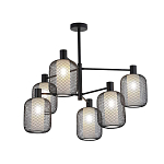 Люстра потолочная с абажурами из металлической сетки Loft Grid Pendant Gold варинант исполнения - 4 | Loft Concept в Санкт-петербурге