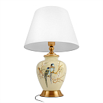 Настольная лампа бежевая с изображением птиц Slip Away варинант исполнения - 3 | Loft Concept в Санкт-петербурге