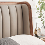 Кровать двуспальная с мягким изголовьем Moon Walnut Bed варинант исполнения - 6 | Loft Concept в Санкт-петербурге