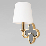 Бра с белым текстильным абажуром и фигурным основанием с зеркальной вставкой Vitorino варинант исполнения - 1 | Loft Concept в Санкт-петербурге