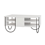 Стол журнальный прямоугольной формы с 2-мя полками белого цвета NORFOLK WHITE варинант исполнения - 1 | Loft Concept в Санкт-петербурге