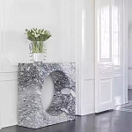 Дизайнерский журнальный стол квадратной формы с круглой нишей Guxawar варинант исполнения - 2 | Loft Concept в Санкт-петербурге