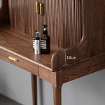 Туалетный стол деревянный с ящиком и зеркалом Moon Walnut Furniture варинант исполнения - 4 | Loft Concept в Санкт-петербурге