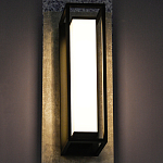 Уличный настенный светильник прямоугольный с чёрной рамкой Geometric Glow варинант исполнения - 2 | Loft Concept в Санкт-петербурге