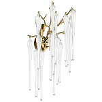 Бра с бронзовыми акцентами и прозрачными стеклянными каплями Droplet Bra варинант исполнения - 1 | Loft Concept в Санкт-петербурге