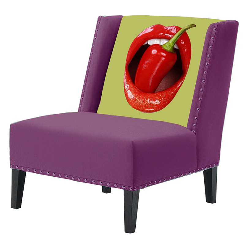 FUN Armchair "Chili Pepper" Purple  Дизайнерское кресло с цветным принтом Баклажан в Санкт-петербурге | Loft Concept 