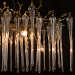 Люстра подвесная прямоугольная с бронзовыми акцентами и прозрачными стеклянными каплями Droplet Chandelier варинант исполнения - 6 | Loft Concept в Санкт-петербурге