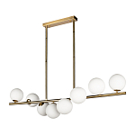 Люстра на штанге с 8-ю белыми шарообразными плафонами Bubble Chandelier варинант исполнения - 2 | Loft Concept в Санкт-петербурге