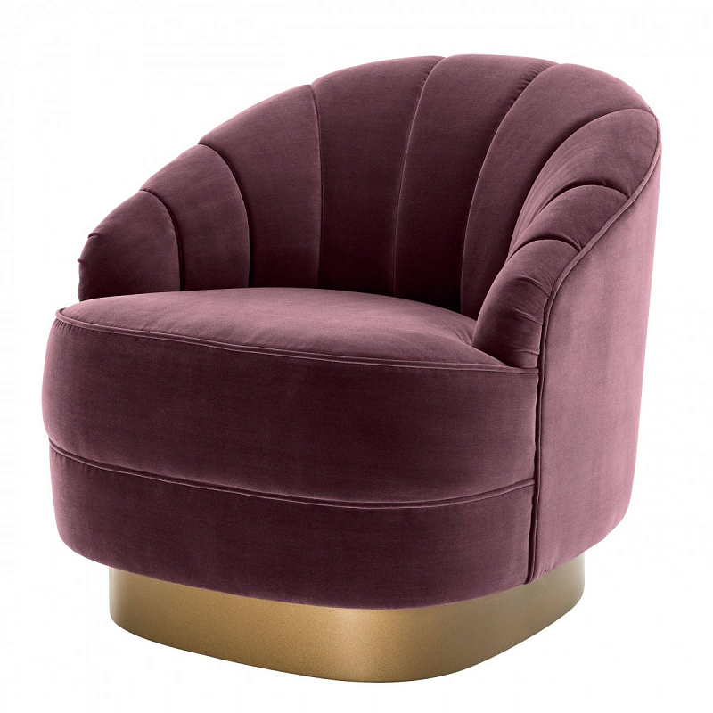 Кресло Eichholtz Chair Hadley Purple Сливовый матовое золото в Санкт-петербурге | Loft Concept 