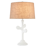 Настольная лампа с белым каркасом и тканевым абажуром Natural Stems варинант исполнения - 1 | Loft Concept в Санкт-петербурге