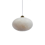 Подвесной светильник с плафоном в виде эллипса из белого алебастра Cryptocrystalline Stone варинант исполнения - 3 | Loft Concept в Санкт-петербурге