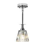 Подвесной светильник хромированного цвета с граненым прозрачным стеклянным плафоном Elstead Lighting варинант исполнения - 2 | Loft Concept в Санкт-петербурге