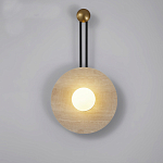 Бра круглое с каменным основанием и плафоном из стекла в форме шара Shaw Marble Lighting варинант исполнения - 4 | Loft Concept в Санкт-петербурге