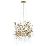 Подвесная люстра в виде ветвей деревьев золотого цвета с прозрачными подвесками-каплями 8 и 14 ламп Droplet Chandelier варинант исполнения - 2 | Loft Concept в Санкт-петербурге