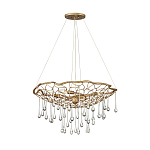 Люстра подвесная золотого цвета с металлическим сетчатым основанием и стеклянными каплевидными подвесками Hinkley варинант исполнения - 2 | Loft Concept в Санкт-петербурге