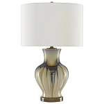 Настольная лампа фарфоровая с тканевым абажуром Caramel  варинант исполнения - 2 | Loft Concept в Санкт-петербурге