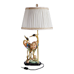 Настольная лампа с абажуром и основанием в виде двух цапель Porcelain Heron Lamp варинант исполнения - 2 | Loft Concept в Санкт-петербурге