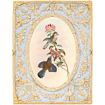 Декоративный постер с изображением птиц в раме с рельефным растительным узором Blooming Birds Poster варинант исполнения - 11 | Loft Concept в Санкт-петербурге