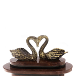 Часы настольные из натурального камня с декором в виде двух лебедей Swans Stone Clock варинант исполнения - 8 | Loft Concept в Санкт-петербурге